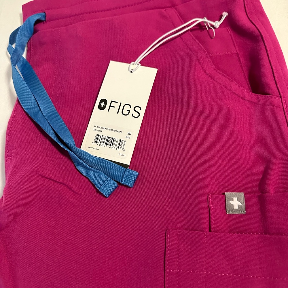 Figs Kade scrub pants in color Raspberry Sorbet size XS regular length.